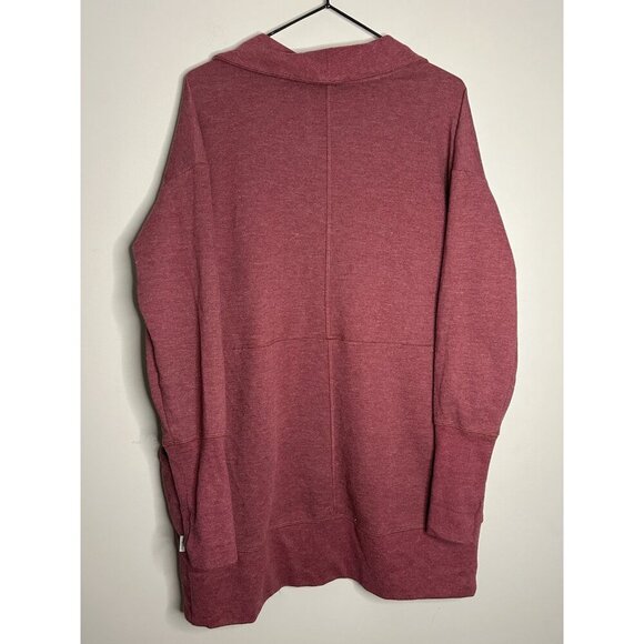 Eddie Bauer Womens Size M Camp Fleece Wrap Sweater Cardigan Ruby Red Gorpcore - Picture 2 of 7